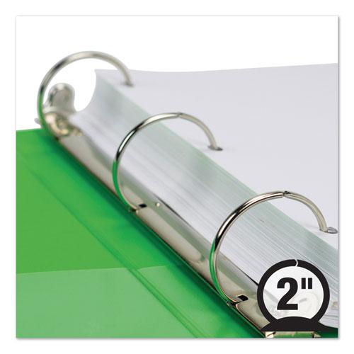 Earth's Choice Biobased Economy Round Ring View Binders, 3 Rings, 2" Capacity, 11 x 8.5, Lime. Picture 4
