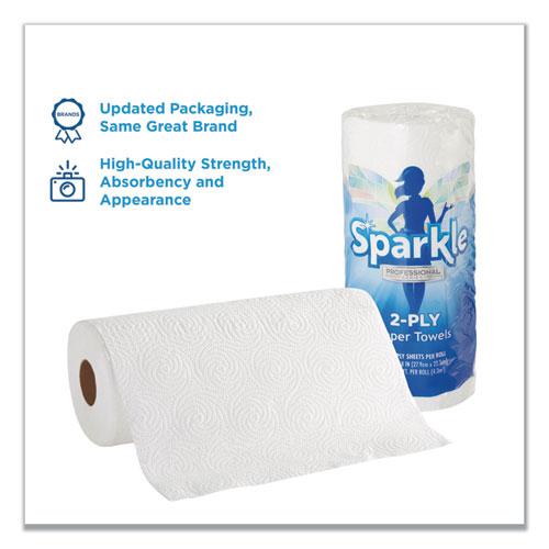 Sparkle ps Premium Perforated Paper Kitchen Towel Roll, 2-Ply, 11 x 8.8, White, 70 Sheets, 30 Rolls/Carton. Picture 2