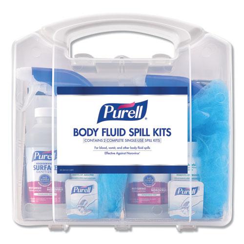 Body Fluid Spill Kit, 4.5" x 11.88" x 11.5", One Clamshell Case with 2 Single Use Refills/Carton. Picture 1