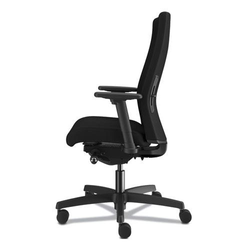 Ignition 2.0 Upholstered Mid-Back Task Chair With Lumbar, Supports Up to 300 lb, 17" to 22" Seat Height, Black. Picture 2