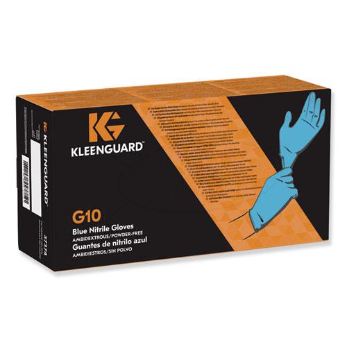 G10 Nitrile Gloves, Powder-Free, Blue, 242 mm Length, Large, 100/Box, 10 Boxes/Carton. Picture 3