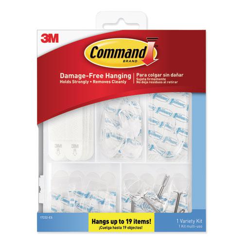 Clear Hooks and Strips, Plastic, Asst, 16 Picture Strips/15 Hooks/22 Strips/PK. Picture 1