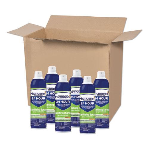 24-Hour Disinfectant Sanitizing Spray, Citrus, 15 oz Aerosol Spray, 6/Carton. Picture 2