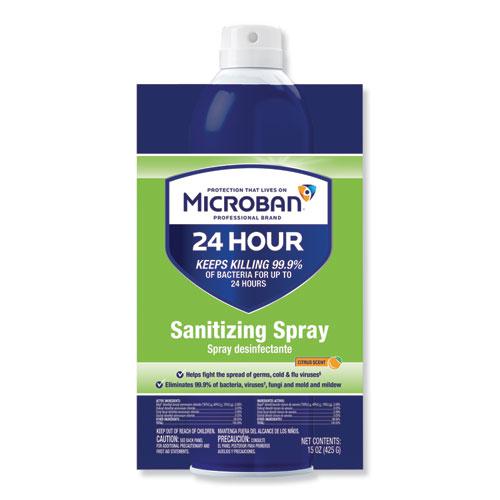 24-Hour Disinfectant Sanitizing Spray, Citrus, 15 oz Aerosol Spray, 6/Carton. Picture 2