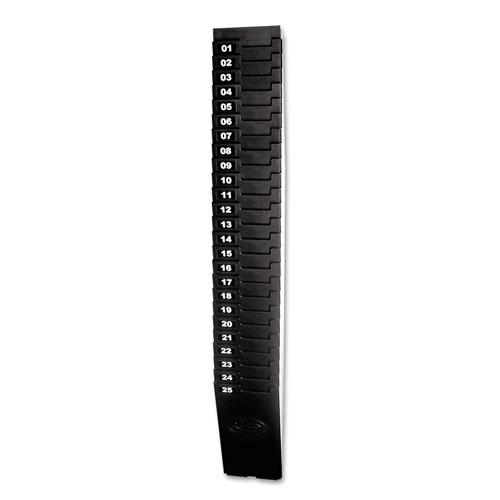 Time Card Rack for 7" Cards, 25 Pockets, ABS Plastic, Black. Picture 1