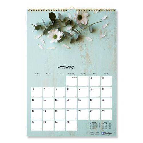 Romantic Wall Calendar, Romantic Floral Photography, 12 x 17, Multicolor/White Sheets, 12-Month (Jan to Dec): 2024. Picture 1