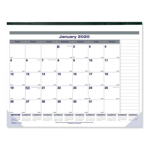 Net Zero Carbon Monthly Desk Pad Calendar, 22 x 17, White/Gray/Blue Sheets, Black Binding, 12-Month (Jan to Dec): 2024. Picture 1
