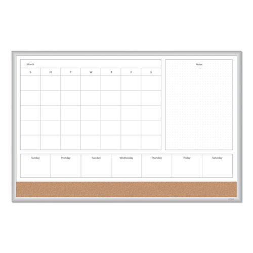 4N1 Magnetic Dry Erase Combo Board, 36 x 24, White/Natural. Picture 1
