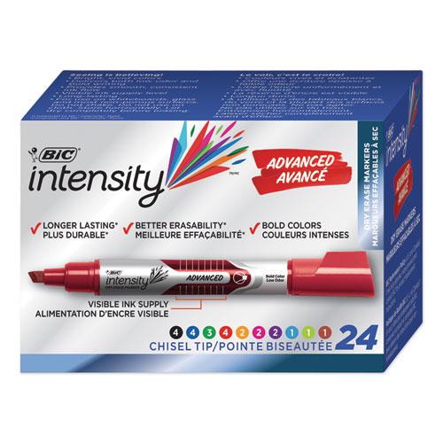 Intensity Advanced Dry Erase Marker, Tank-Style, Broad Chisel Tip, Assorted Colors, 24/Pack. Picture 2