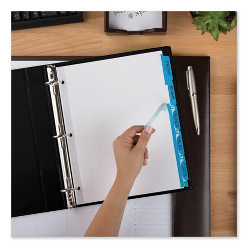 Print and Apply Index Maker Clear Label Dividers, 5-Tab, Color Tabs, 11 x 8.5, White, Blue Tabs, 5 Sets. Picture 5