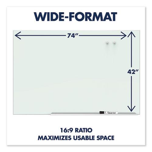 Element Framed Magnetic Glass Dry-Erase Boards, 74" x 42", Aluminum Frame. Picture 2