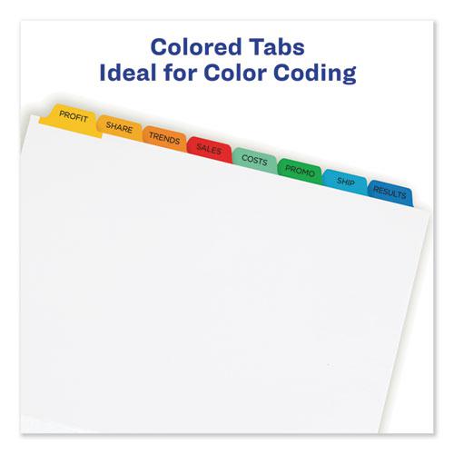 Print and Apply Index Maker Clear Label Dividers, 8-Tab, Color Tabs, 11 x 8.5, White, Traditional Color Tabs, 25 Sets. Picture 6