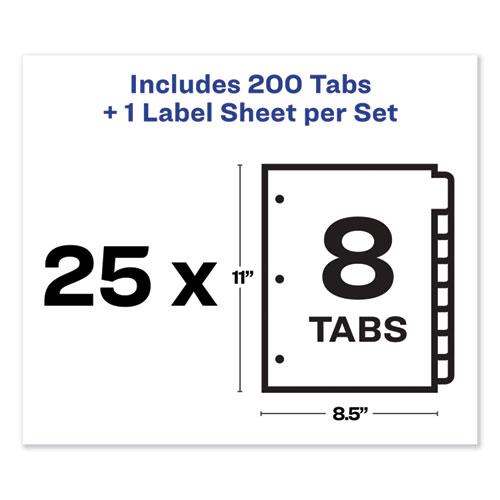 Print and Apply Index Maker Clear Label Dividers, 8-Tab, Color Tabs, 11 x 8.5, White, Traditional Color Tabs, 25 Sets. Picture 5