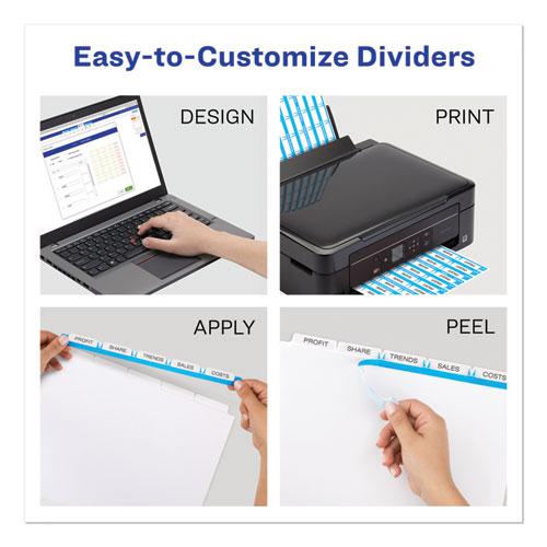 Print and Apply Index Maker Clear Label Dividers, Big Tab, 5-Tab, White Tabs, 11 x 8.5, White, 1 Set. Picture 5