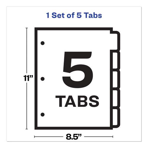 Print and Apply Index Maker Clear Label Dividers, Big Tab, 5-Tab, White Tabs, 11 x 8.5, White, 1 Set. Picture 6