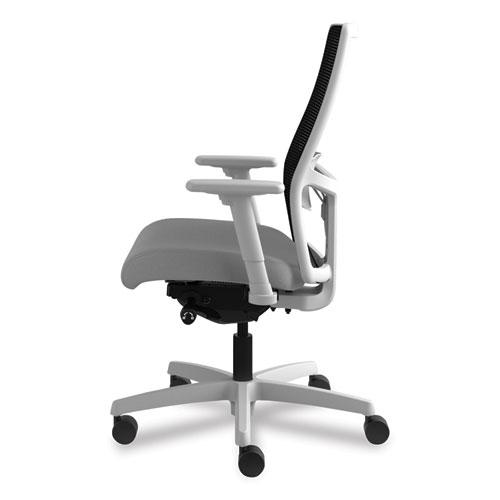Ignition 2.0 4-Way Stretch Mid-Back Mesh Task Chair, Supports 300 lb, 17" to 21" Seat, Frost Seat, Black Back, Titanium Base. Picture 11