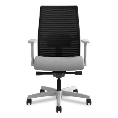 Ignition 2.0 4-Way Stretch Mid-Back Mesh Task Chair, Supports 300 lb, 17" to 21" Seat, Frost Seat, Black Back, Titanium Base. Picture 4