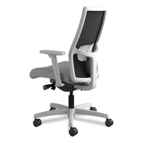 Ignition 2.0 4-Way Stretch Mid-Back Mesh Task Chair, Supports 300 lb, 17" to 21" Seat, Frost Seat, Black Back, Titanium Base. Picture 10