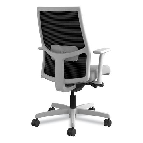 Ignition 2.0 4-Way Stretch Mid-Back Mesh Task Chair, Supports 300 lb, 17" to 21" Seat, Frost Seat, Black Back, Titanium Base. Picture 7