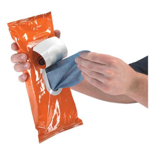FAST TOWELS Hand Cleaning Towels, 2-Ply, 10 x 9, Fresh Citrus, Blue, 60/Pack. Picture 2