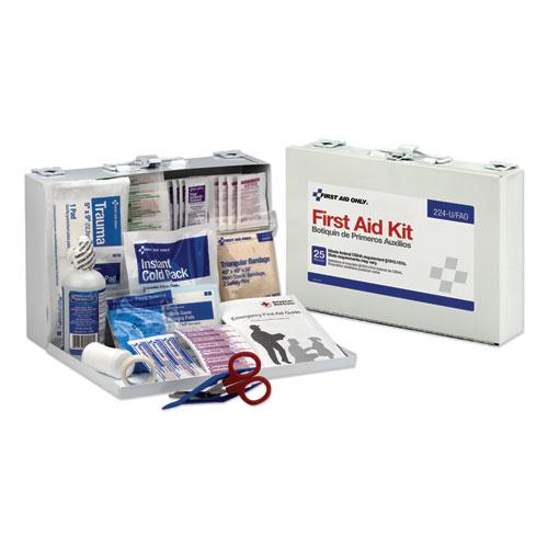 First Aid Kit for 25 People, 104 Pieces, OSHA Compliant, Metal Case. Picture 1