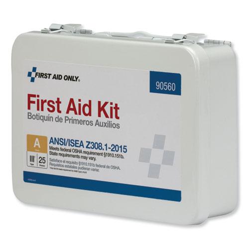 ANSI Class A 25 Person Bulk First Aid Kit for 25 People, 89 Pieces, Metal Case. Picture 3