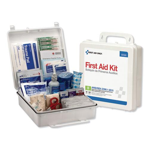 Bulk ANSI 2015 Compliant Class B Type III First Aid Kit for 50 People, 199 Pieces, Plastic Case. Picture 1