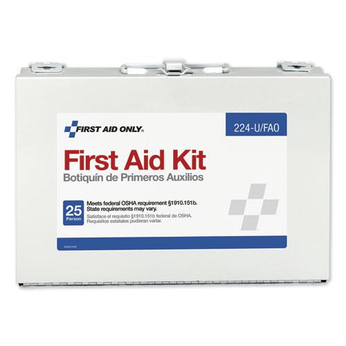 First Aid Kit for 25 People, 104 Pieces, OSHA Compliant, Metal Case. Picture 2