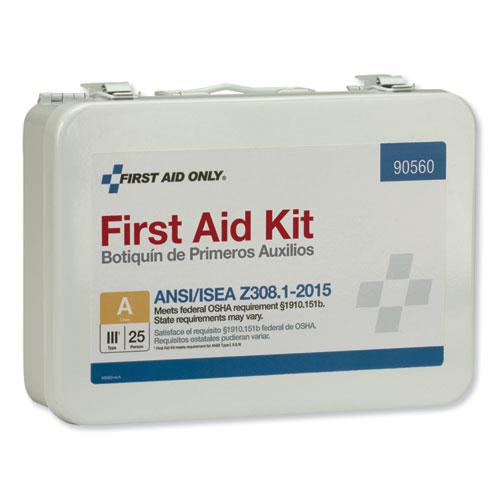 ANSI Class A 25 Person Bulk First Aid Kit for 25 People, 89 Pieces, Metal Case. Picture 4