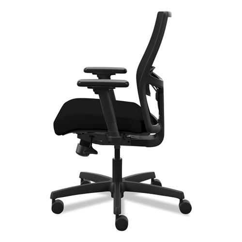Ignition 2.0 4-Way Stretch Low-Back Mesh Task Chair, Supports Up to 300 lb, 16.75" to 21.25" Seat Height, Black. Picture 4