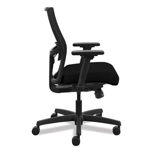 Ignition 2.0 4-Way Stretch Low-Back Mesh Task Chair, Supports Up to 300 lb, 16.75" to 21.25" Seat Height, Black. Picture 3