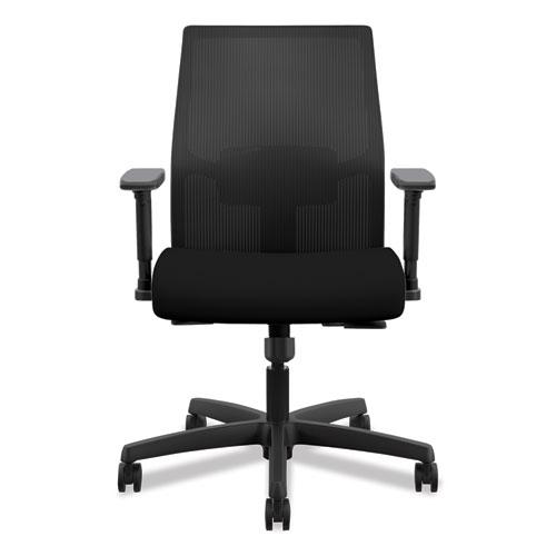 Ignition 2.0 4-Way Stretch Low-Back Mesh Task Chair, Supports Up to 300 lb, 16.75" to 21.25" Seat Height, Black. Picture 2