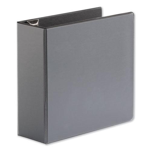 Deluxe Easy-to-Open D-Ring View Binder, 3 Rings, 4" Capacity, 11 x 8.5, Black. Picture 3