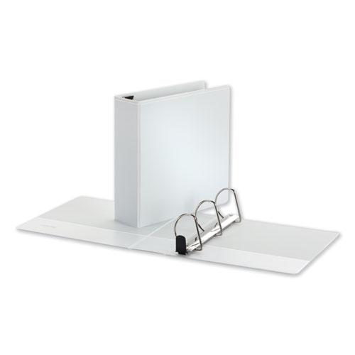 Deluxe Easy-to-Open D-Ring View Binder, 3 Rings, 3" Capacity, 11 x 8.5, White. Picture 1