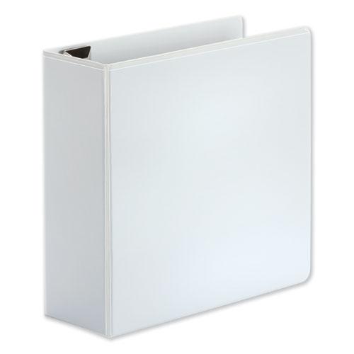 Deluxe Easy-to-Open D-Ring View Binder, 3 Rings, 4" Capacity, 11 x 8.5, White. Picture 3