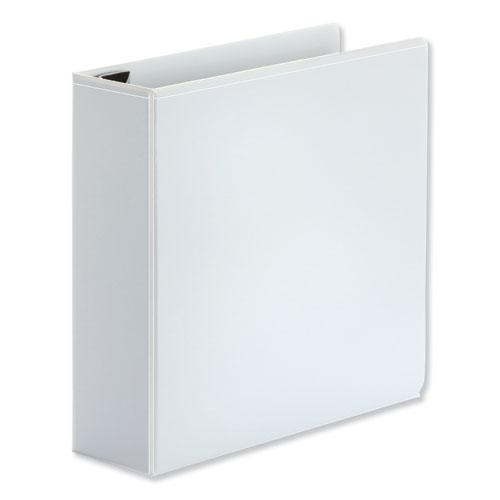 Deluxe Easy-to-Open D-Ring View Binder, 3 Rings, 3" Capacity, 11 x 8.5, White. Picture 3