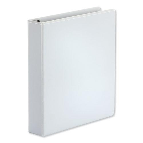 Deluxe Easy-to-Open D-Ring View Binder, 3 Rings, 1.5" Capacity, 11 x 8.5, White. Picture 2