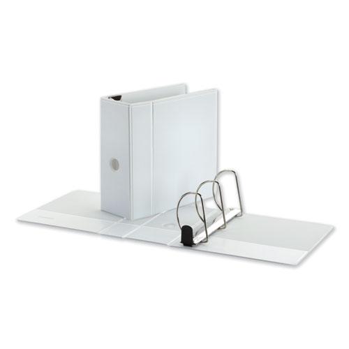 Deluxe Easy-to-Open D-Ring View Binder, 3 Rings, 5" Capacity, 11 x 8.5, White. Picture 1
