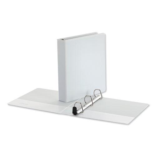 Deluxe Easy-to-Open D-Ring View Binder, 3 Rings, 1.5" Capacity, 11 x 8.5, White. Picture 1