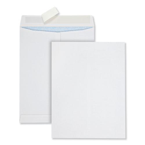 Redi-Strip Security Tinted Envelope, #13 1/2, Square Flap, Redi-Strip Adhesive Closure, 10 x 13, White, 100/Box. Picture 1