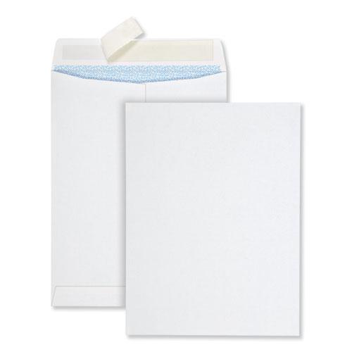 Redi-Strip Security Tinted Envelope, #10 1/2, Square Flap, Redi-Strip Adhesive Closure, 9 x 12, White, 100/Box. Picture 1