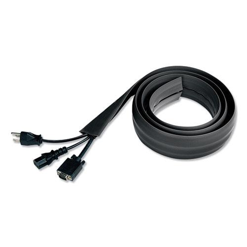 Floor Sleeve Cable Management, 2.5" x 0.5" Channel, 72" Long, Black. Picture 1