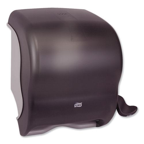 Compact Hand Towel Roll Dispenser, 12.49 x 8.6 x 12.82, Smoke. Picture 6