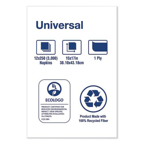 Universal One-Ply Dinner Napkins, 1-Ply, 15" x 17", Natural, 250/Pack, 12PK/CT. Picture 3
