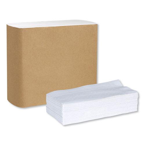 Universal Dinner Napkins, 1-Ply, 15" x 17", 1/8 Fold, White, 3000/Carton. Picture 3
