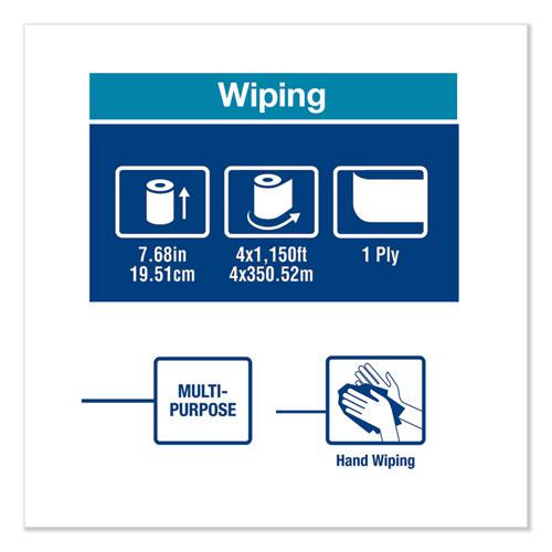 Basic Paper Wiper Roll Towel, 1-Ply, 7.68" x 1,150 ft, White, 4 Rolls/Carton. Picture 4