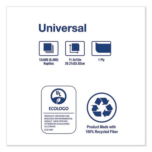 Universal Luncheon Napkins, 1-Ply, 13" x 11.5", 1/4 Fold, Poly-Pack, White 6000/Carton. Picture 7