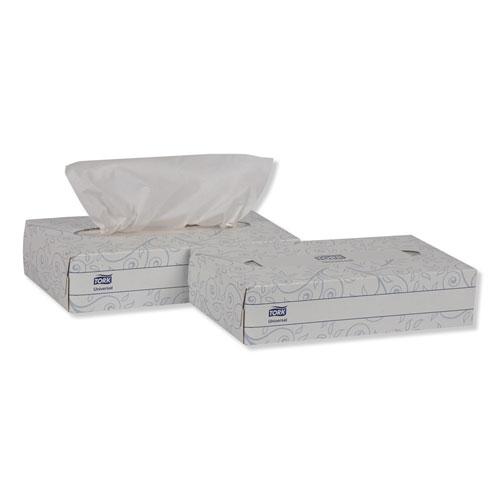 Universal Facial Tissue, 2-Ply, White, 100 Sheets/Box, 30 Boxes/Carton. Picture 3