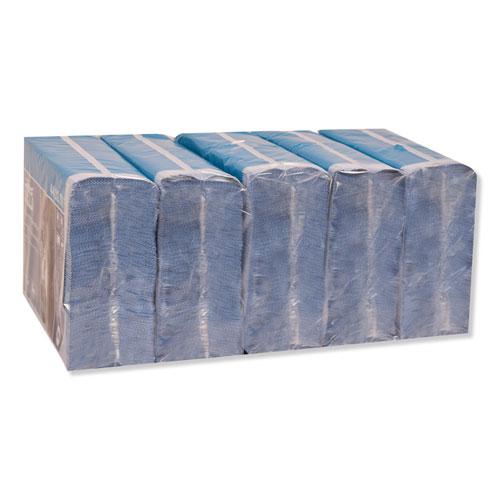 Industrial Paper Wiper, 4-Ply, 12.8 x 16.4, Unscented, Blue, 90/Pack, 5 Packs/Carton. Picture 7