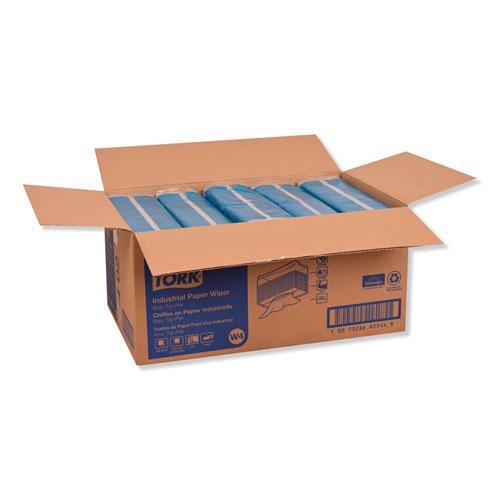 Industrial Paper Wiper, 4-Ply, 12.8 x 16.4, Unscented, Blue, 90/Pack, 5 Packs/Carton. Picture 3